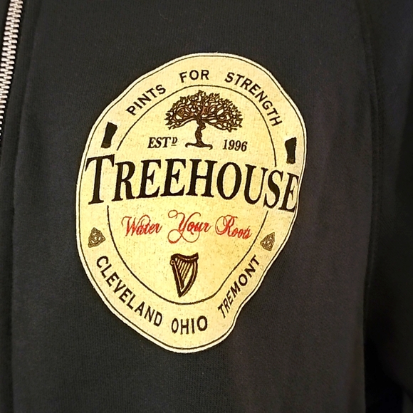 Treehouse zip-up hoodie, black, size medium - Picture 2 of 3